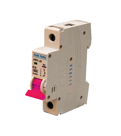 کلید مینیاتوری تک پل 2 آمپر پارس فانال (6KA) کلید مینیاتوری تک پل 2 آمپر پارس فانال (6KA)