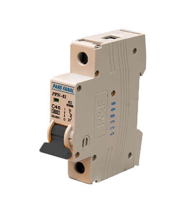 کلید مینیاتوری تک پل 40 آمپر پارس فانال (6KA) کلید مینیاتوری تک پل 40 آمپر پارس فانال (6KA)