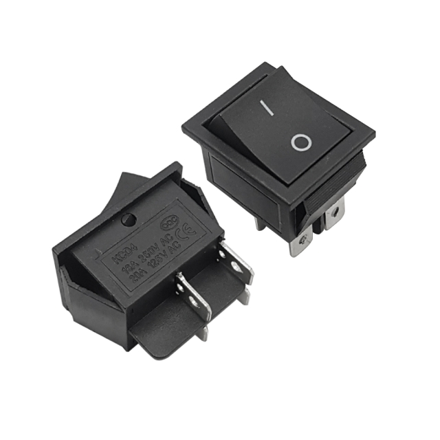 کلید راکر دو حالته پهن مدل KCD4-201 4PIN کلید راکر دو حالته پهن مدل KCD4-201 4PIN