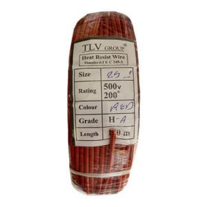 سیم نسوز دو روکش TLV سایز 2.5 قرمز