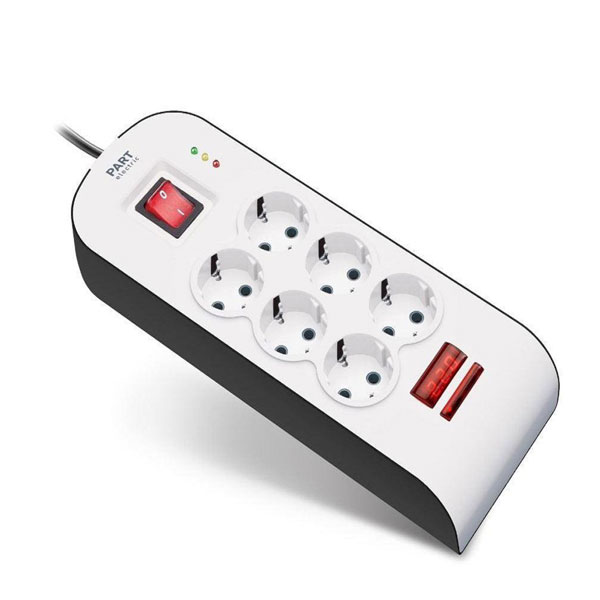 محافظ صوتی تصویری 6 خانه ارت دار دیجیتال پارت الکتریک NEW محافظ صوتی تصویری 6 خانه ارت دار دیجیتال پارت الکتریک NEW