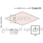 کلید گردان سه فاز یکطرفه 100 آمپر الکترو کاوه KA10003 (کوچک) - Image 2