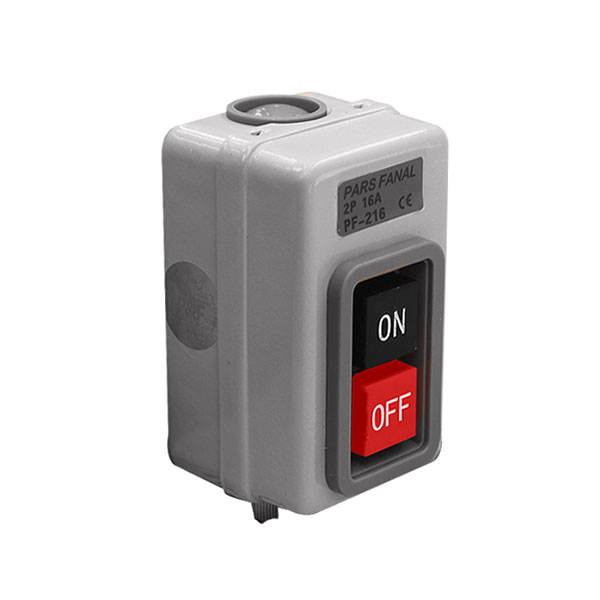 کلید فشاری فلزی تک فاز 16 آمپر پارس فانال PF-216 کلید فشاری فلزی تک فاز 16 آمپر پارس فانال PF-216