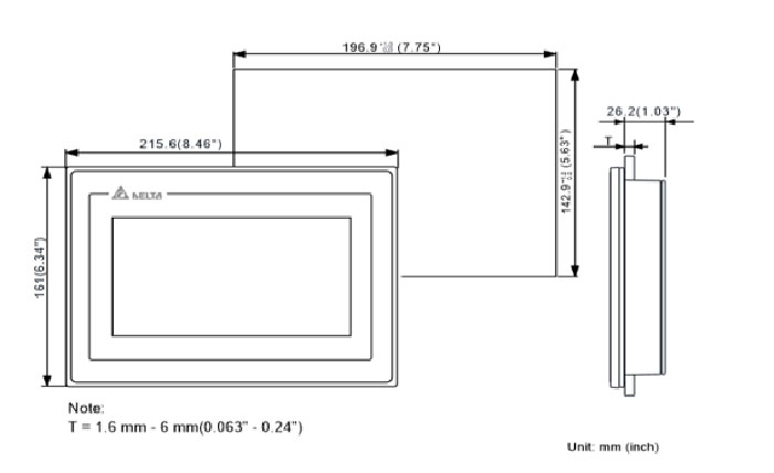 ابعاد اچ ام آی دلتا مدل DOP107DV