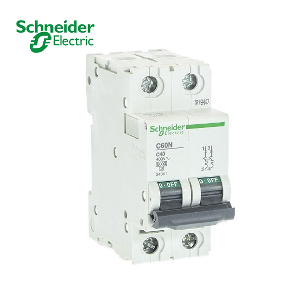 کلید مینیاتوری دو پل 40 آمپر (6KA) اشنایدر کلید مینیاتوری دو پل 40 آمپر (6KA) اشنایدر