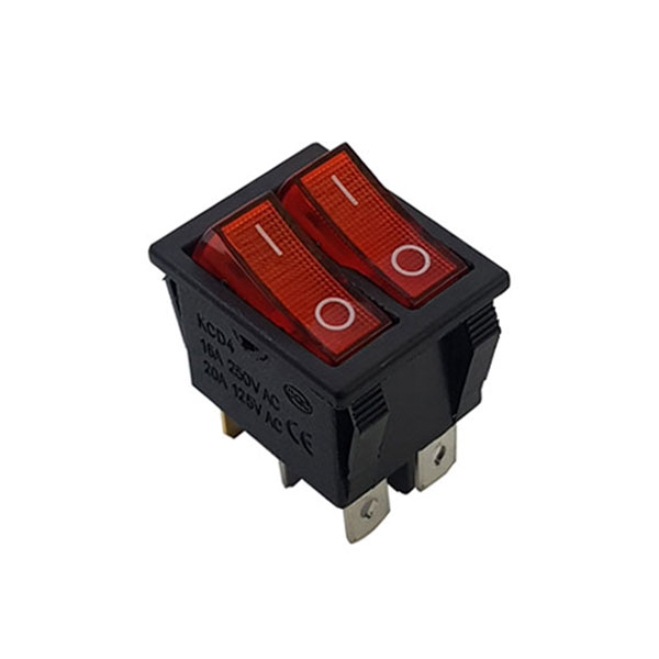 کلید راکر باریک چراغدار دو پل مدل KCD3-201N کلید راکر باریک چراغدار دو پل مدل KCD3-201N