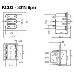 کلید راکر باریک چراغدار سه پل مدل KCD3-301N - Image 4