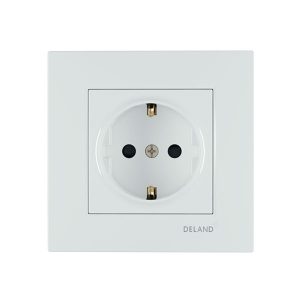 پریز برق ارت دار با پایه سرامیکی دلند مدل آسا